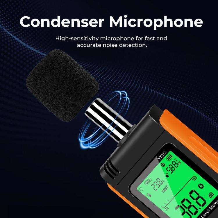 YT312 High Precision Digital Sound Level Meter Support Temperature and Humidity Measurement(Black...