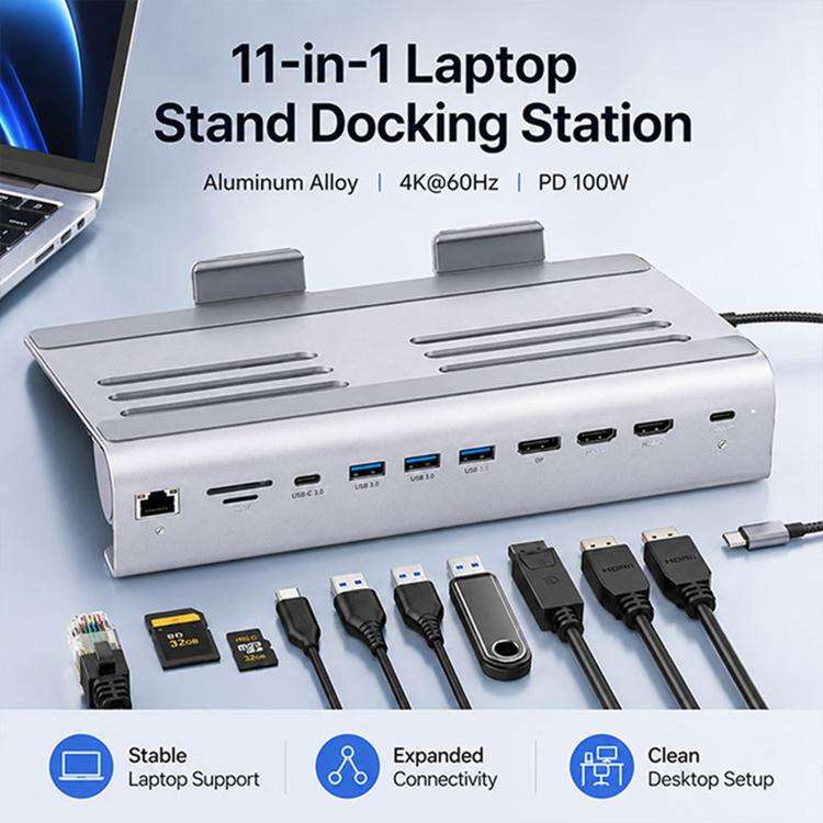 BYL-2601 Multifunctional 11-in-1 Laptop Stand Docking Station