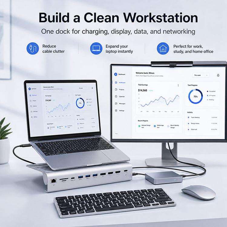 BYL-2601 Multifunctional 11-in-1 Laptop Stand Docking Station