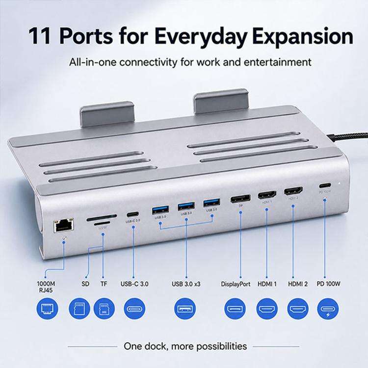 BYL-2601 Multifunctional 11-in-1 Laptop Stand Docking Station