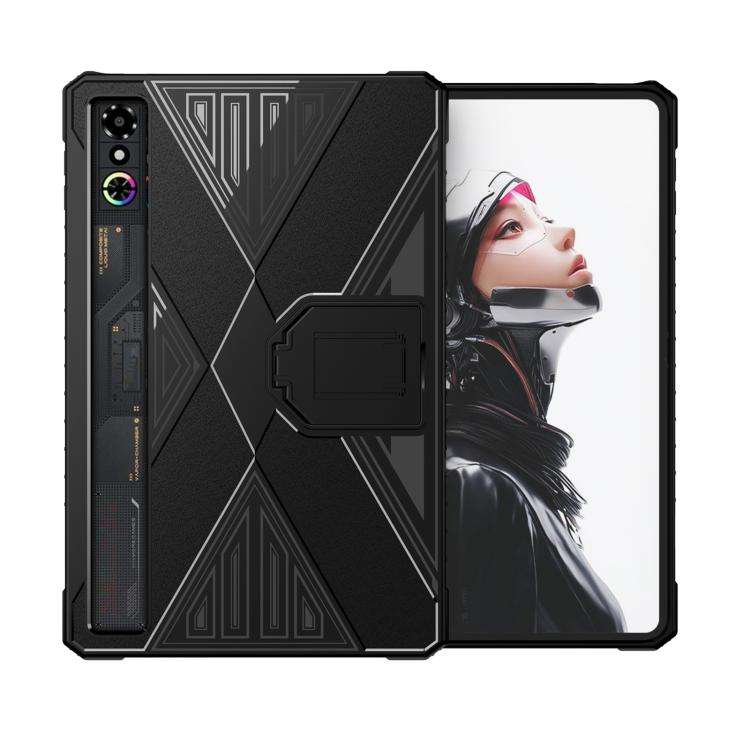 For ZTE RedMagic Astra / Tablet 3 Pro X-Type TPU Shockproof Tablet Case with Holder(Black)
