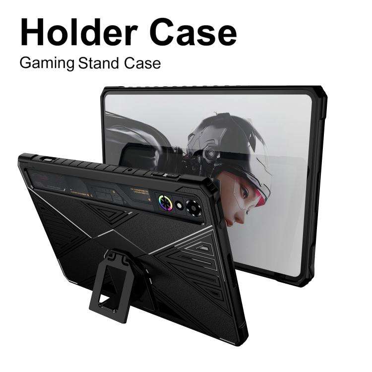 For ZTE RedMagic Astra / Tablet 3 Pro X-Type TPU Shockproof Tablet Case with Holder(Black)