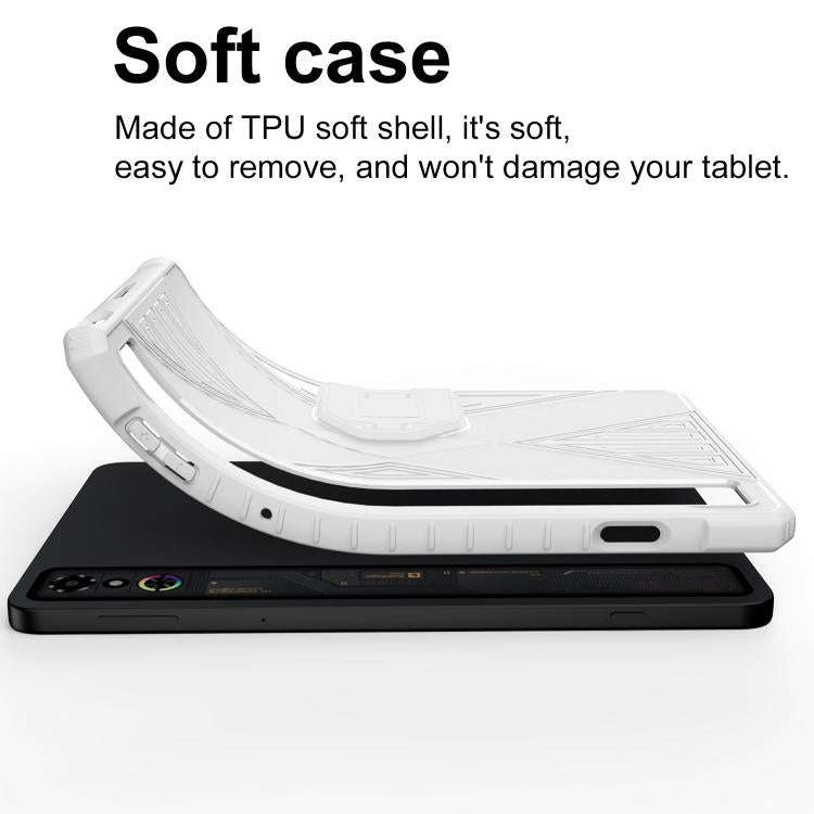 For ZTE RedMagic Astra / Tablet 3 Pro X-Type TPU Shockproof Tablet Case with Holder(Black)