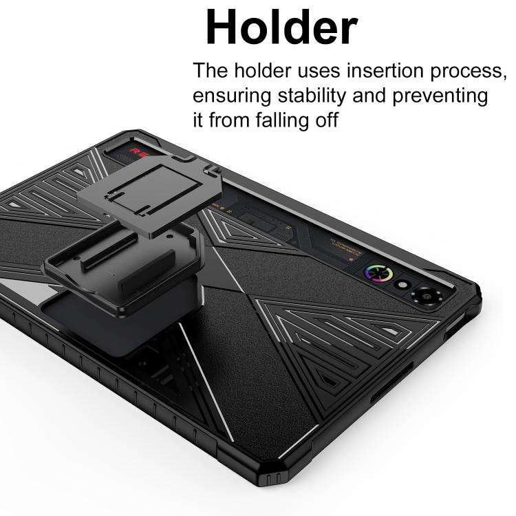 For ZTE RedMagic Astra / Tablet 3 Pro X-Type TPU Shockproof Tablet Case with Holder(Black)