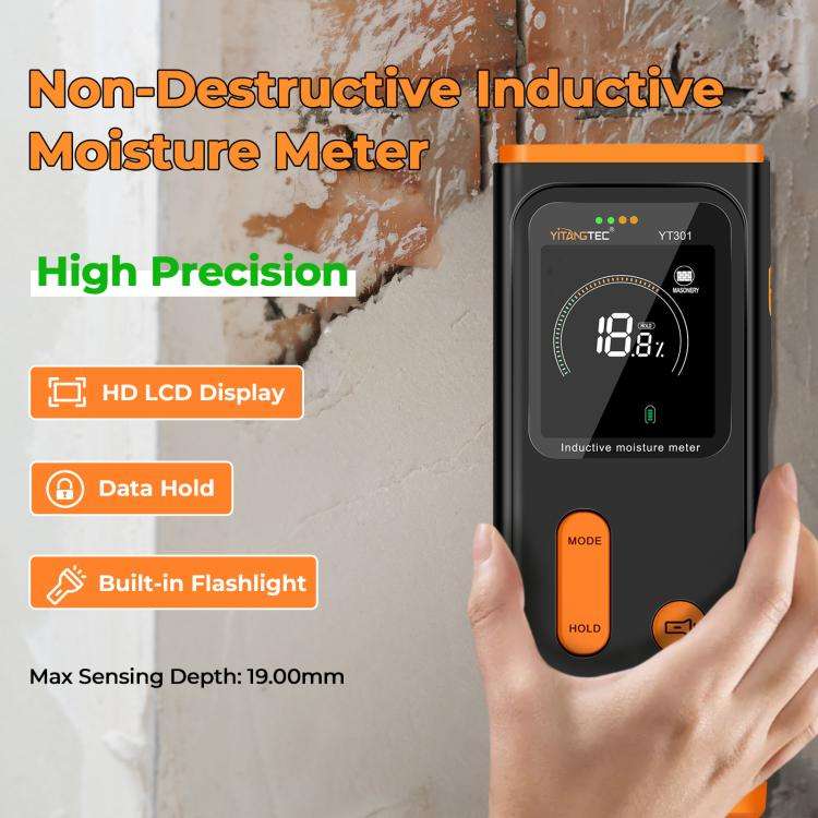 YT301 Non-destructive Inductive Moisture Tester(Black Orange)