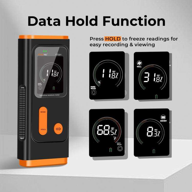 YT301 Non-destructive Inductive Moisture Tester(Black Orange)