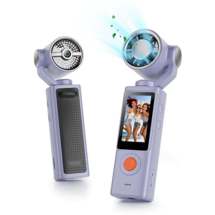 F21 1.97 inch IPS Screen 1080P HD Handheld Vlog Video Camera with Fan(Purple)