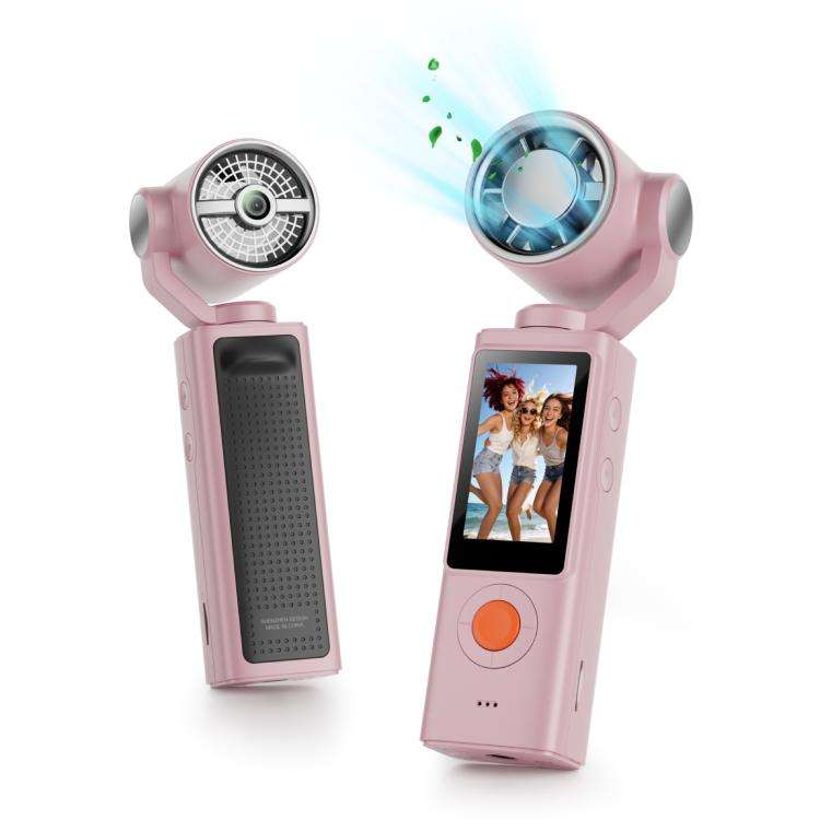 F21 1.97 inch IPS Screen 1080P HD Handheld Vlog Video Camera with Fan(Pink)