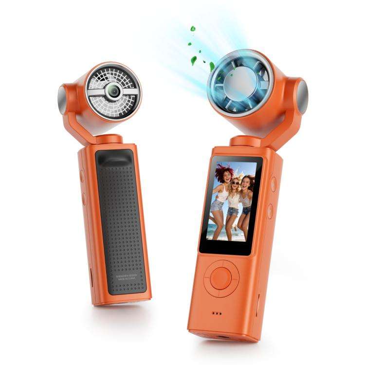 F21 1.97 inch IPS Screen 1080P HD Handheld Vlog Video Camera with Fan(Orange)