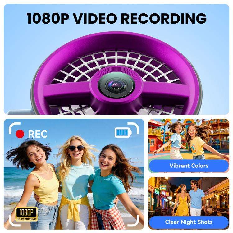 F21 1.97 inch IPS Screen 1080P HD Handheld Vlog Video Camera with Fan(Orange)