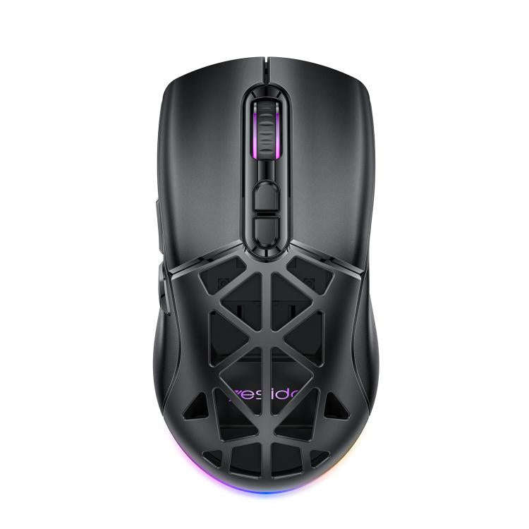 Yesido KB46 Wired 2.4G Bluetooth RGB 3 Modes Rechargeable Mouse(Black)
