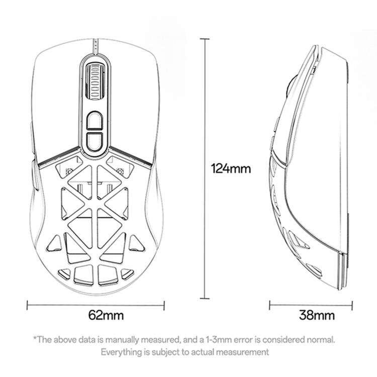 Yesido KB46 Wired 2.4G Bluetooth RGB 3 Modes Rechargeable Mouse(Black)
