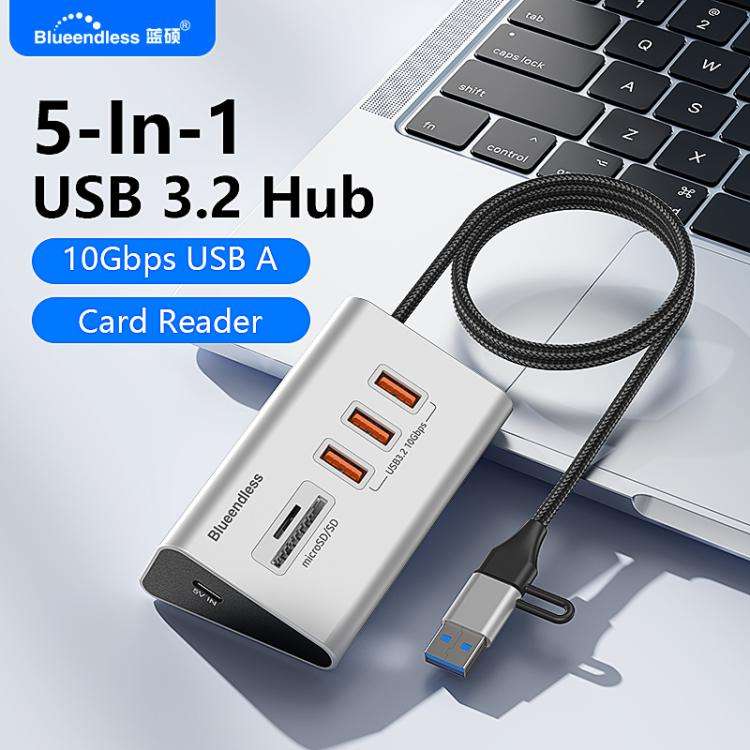 Blueendless Type-C / USB-C Port Multifunctional HUB Docking Station, Specification:5 Ports Hub(Grey)