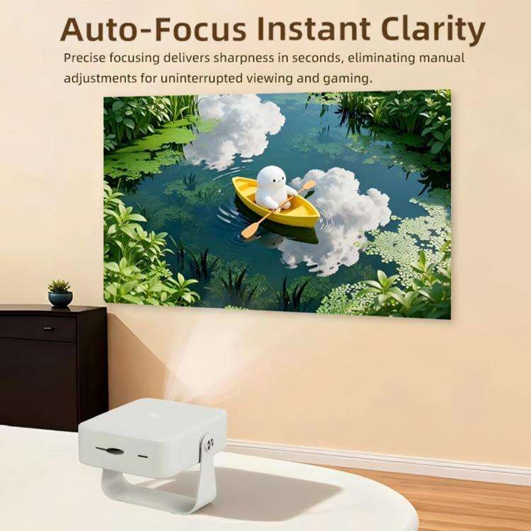 A53 Android 13 Ultra HD Auto Focus Compact LED Projector, Plug Type:EU Plug(White)