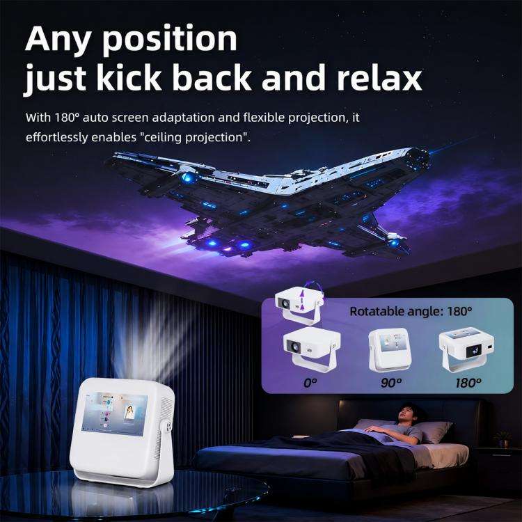 A53 Android 13 Ultra HD Auto Focus Compact LED Projector, Plug Type:UK Plug(White)