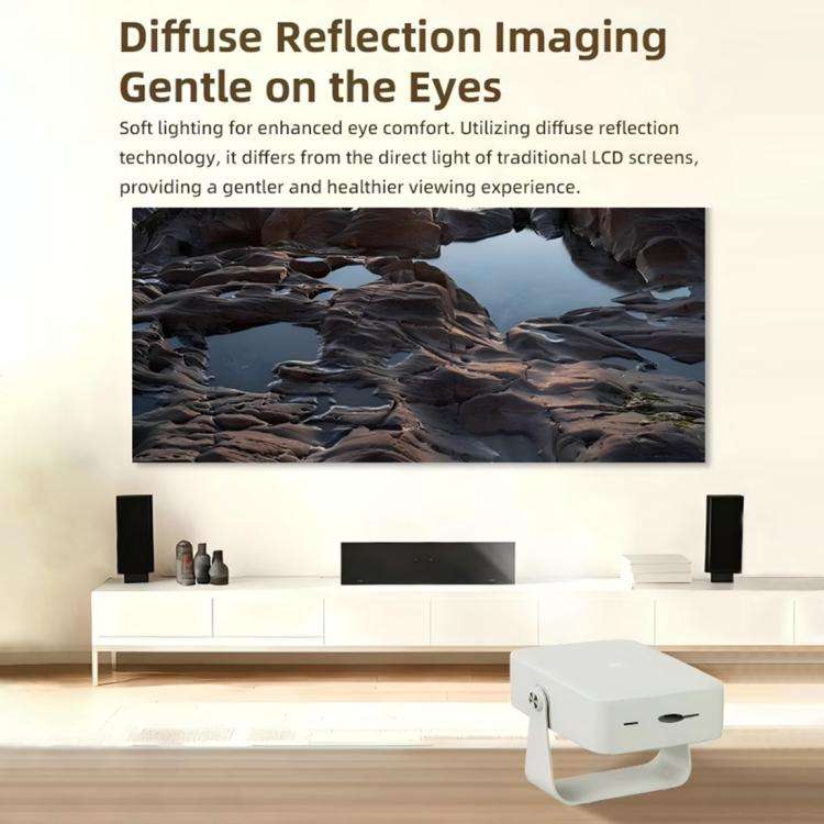 A53 Android 13 Ultra HD Auto Focus Compact LED Projector, Plug Type:UK Plug(White)