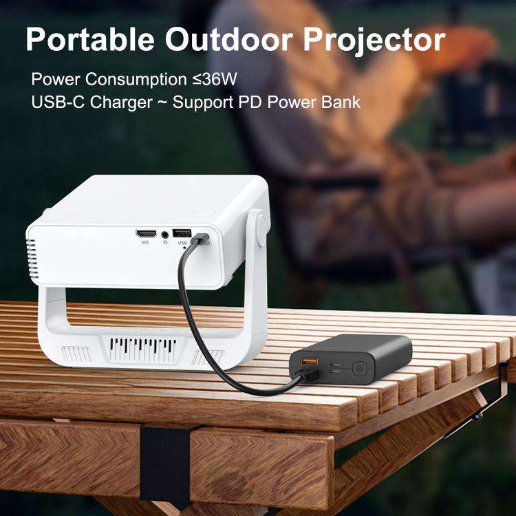 C880 Portable HD Outdoor Mini Projector for Home Use, Plug Type:UK Plug(White)