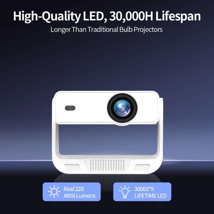 C880 Portable HD Outdoor Mini Projector for Home Use, Plug Type:EU Plug(White)