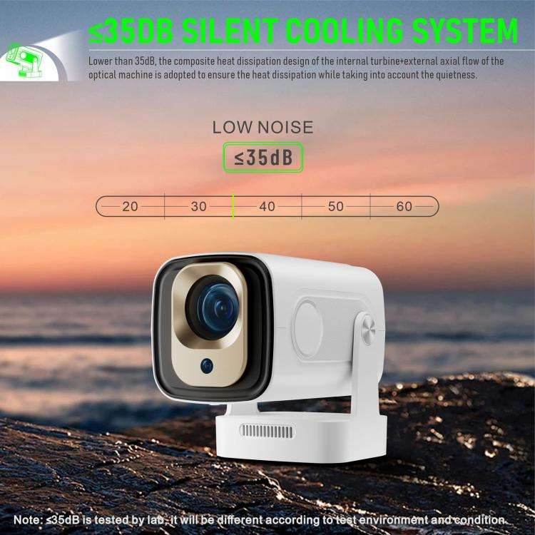 HY260 Pro 4K 1080P Portable Dual-Band WiFi Wireless Screen Mirroring HD Projector, US Plug(White)