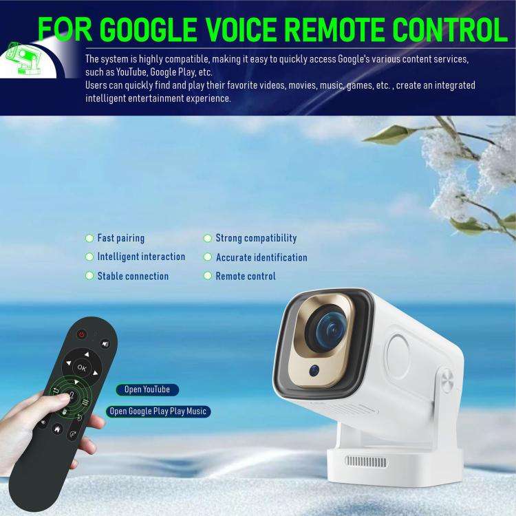 HY260 Pro 4K 1080P Portable Dual-Band WiFi Wireless Screen Mirroring HD Projector, EU Plug(White)
