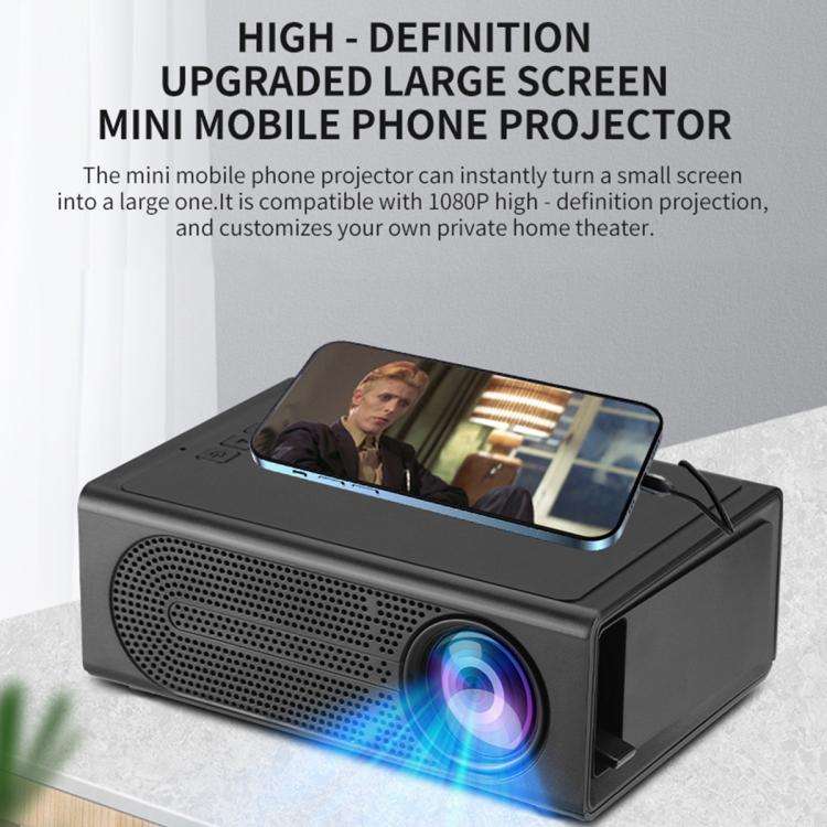 M200S 1080P High Definition Portable Mini LED Projector, Plug Type:US Plug(Black)