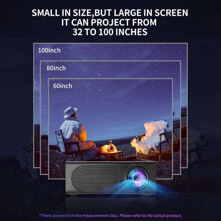 M200S 1080P High Definition Portable Mini LED Projector, Plug Type:AU Plug(Black)