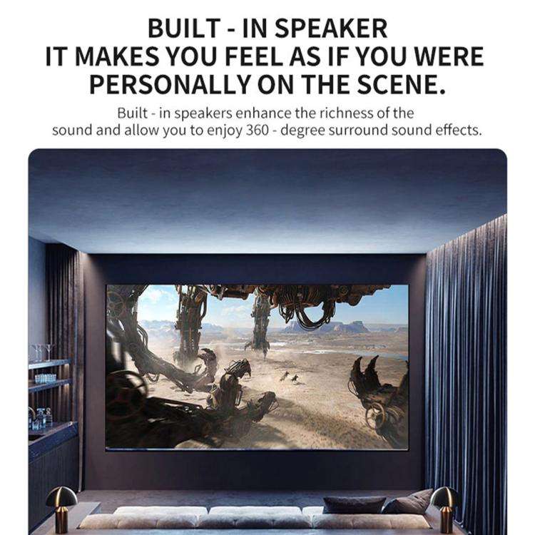 M200S 1080P High Definition Portable Mini LED Projector, Plug Type:UK Plug(Black)