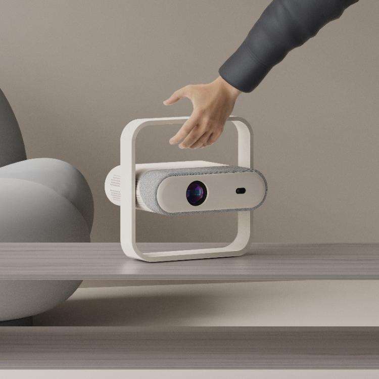 NSL03 Portable Ultra-Thin Automatic Calibration Smart HD Projector, Plug Type:EU Plug(Milky White)