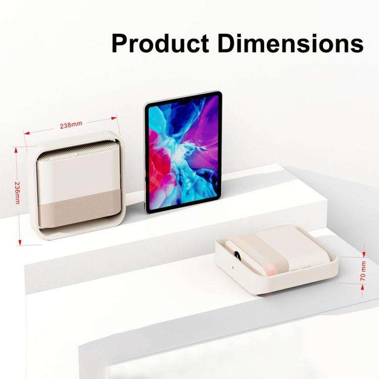 NSL03 Portable Ultra-Thin Automatic Calibration Smart HD Projector, Plug Type:UK Plug(Milky White)