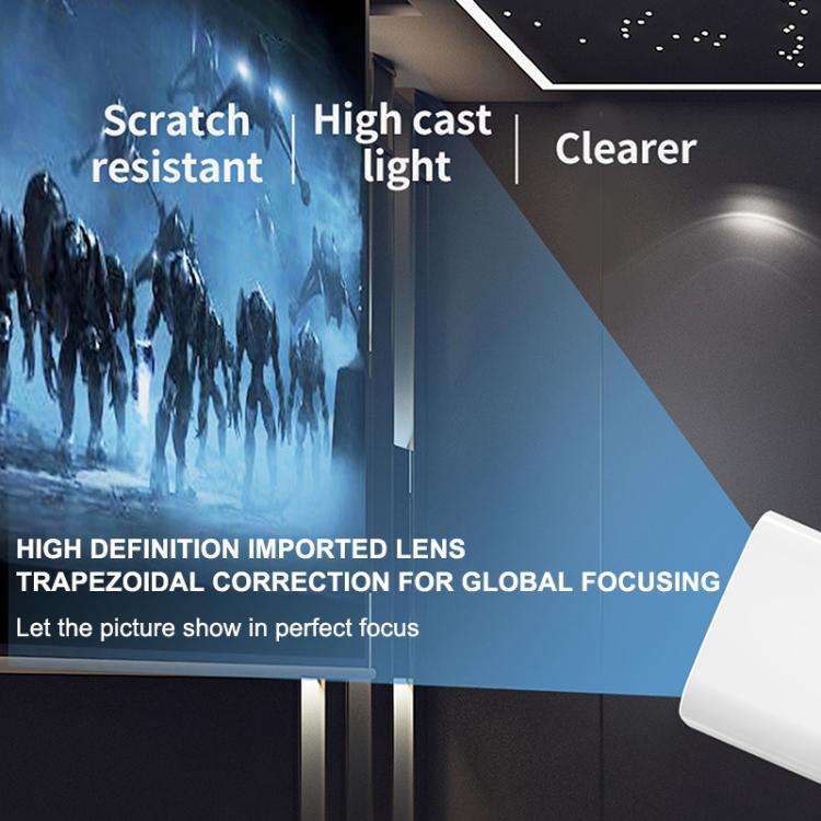 P30 Max Android 13 4K High Definition Smart Portable Projector with Built-in Speaker, EU Plug(Black)