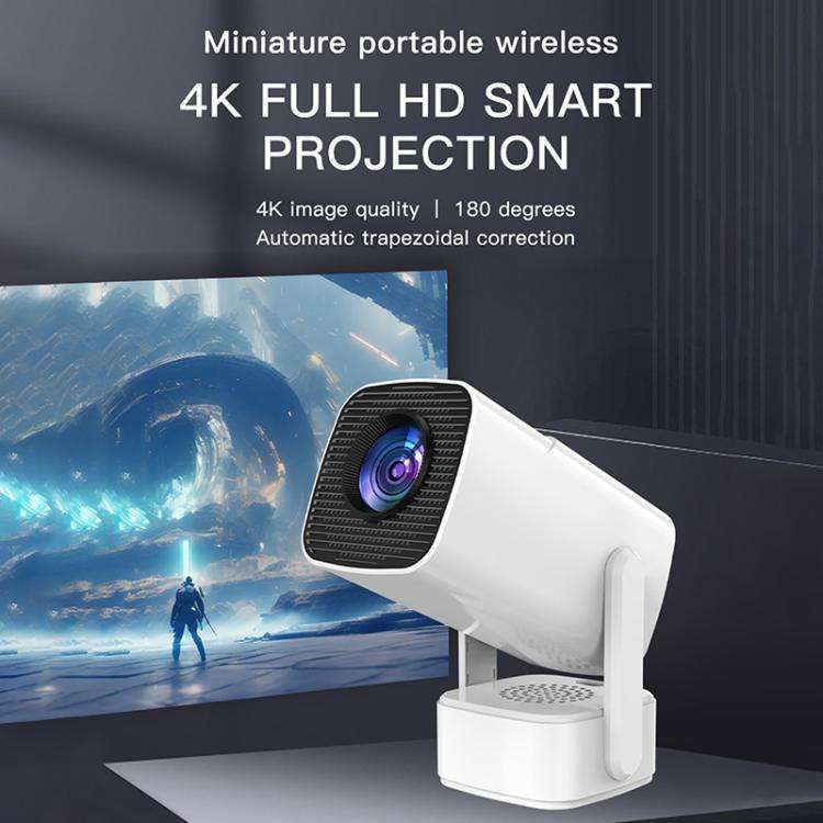 P30 Max Android 13 4K High Definition Smart Portable Projector with Built-in Speaker, UK Plug(White)