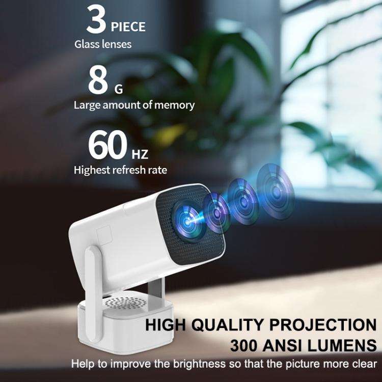 P30 Max Android 13 4K High Definition Smart Portable Projector with Built-in Speaker, EU Plug(Black)