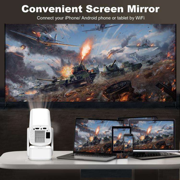 P30 Max Android 13 4K High Definition Smart Portable Projector with Built-in Speaker, EU Plug(Black)