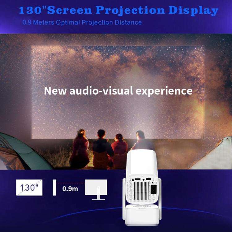 P30 Max Android 13 4K High Definition Smart Portable Projector with Built-in Speaker, EU Plug(Black)