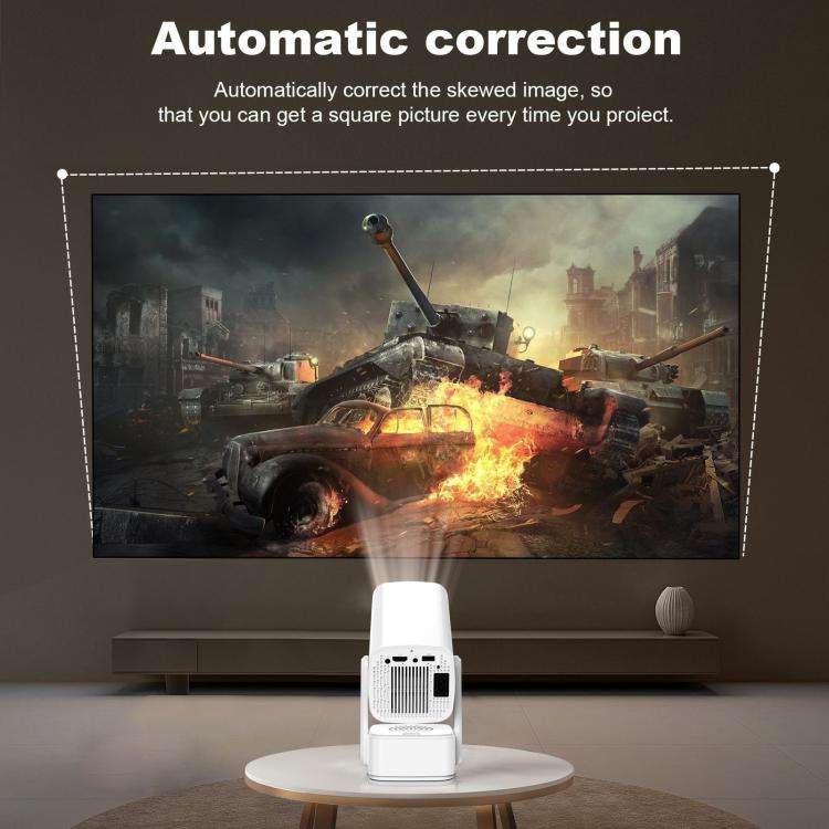 P30 Max Android 13 4K High Definition Smart Portable Projector with Built-in Speaker, EU Plug(Black)