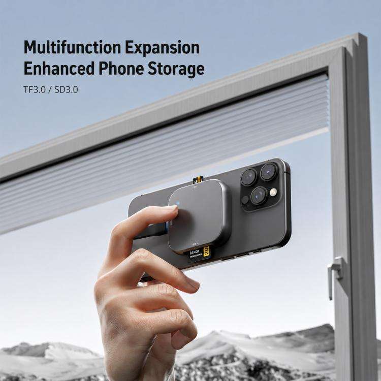 M.2 2230 NVMe SSD Magnetic Portable Hard Drive Enclosure, Model:Card Reader No PD(Dark Grey)