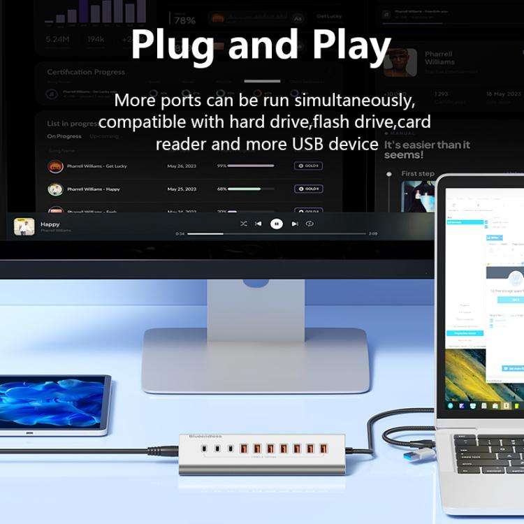 Blueendless Type-C / USB-C 2 in 1 Port Multifunctional HUB Docking Station UK Plug, Specification...