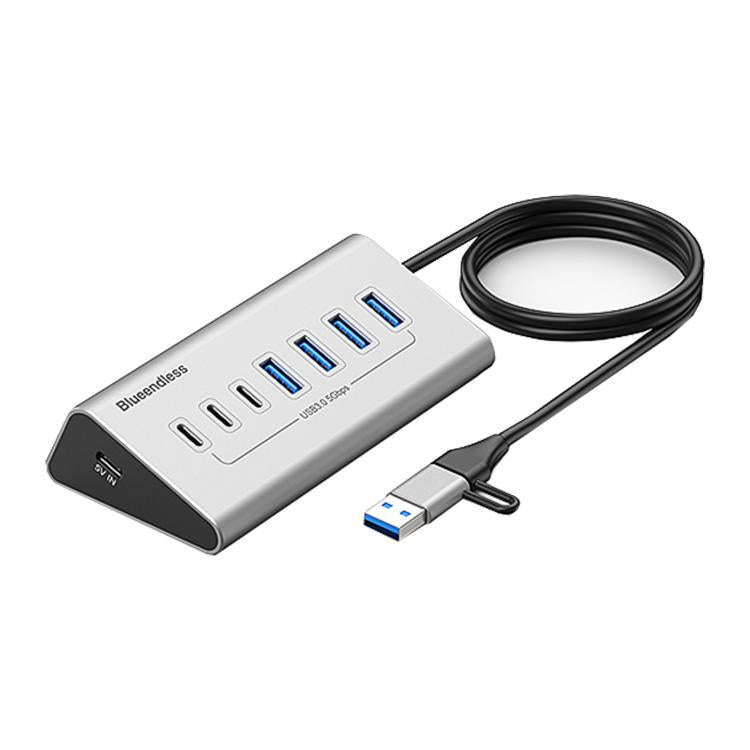 Blueendless Type-C / USB-C 2 in 1 Multifunctional HUB Docking Station AU Plug, Specification:7 Po...