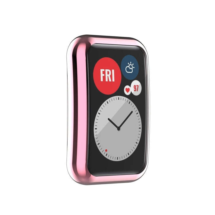 For Huawei Watch Fit Full Coverage TPU Protective Case Cover(Pink)
