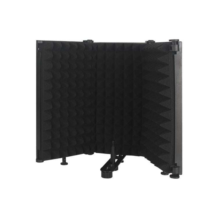 M3 Foldable Three-Panel Microphone Isolation Shield Windproof Screen(Black)