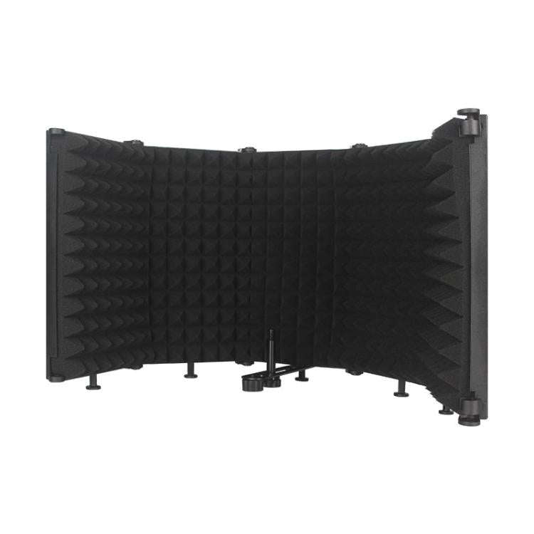 M5 Foldable Five-Panel Microphone Isolation Shield Windproof Screen(Black)
