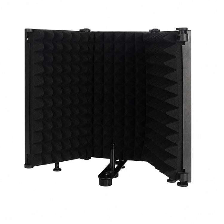 M3 Foldable Three-Panel Metal Casing Microphone Isolation Shield(Black)
