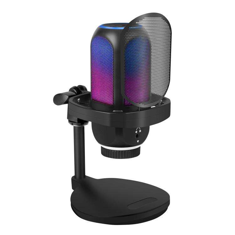 APK001 AI Noise Reduction USB Condenser Desktop Microphone(Black)