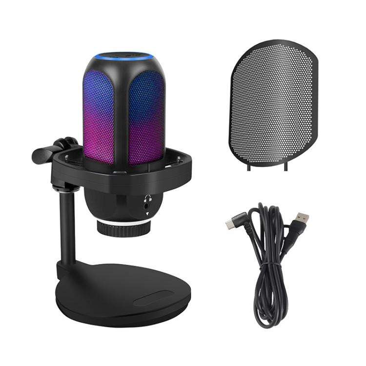 APK001 AI Noise Reduction USB Condenser Desktop Microphone(Black)