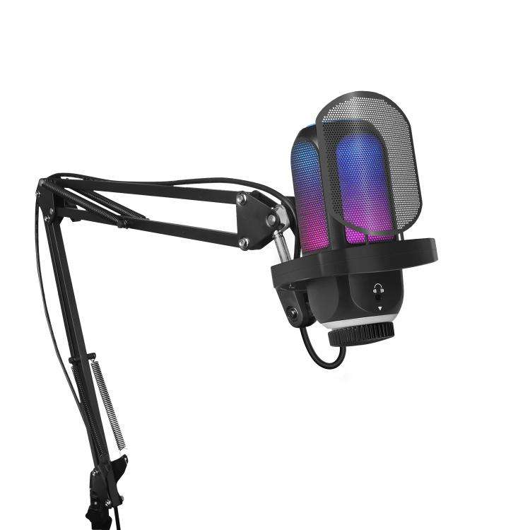 APK001 AI Noise Reduction USB Condenser Cantilever Microphone(Black)