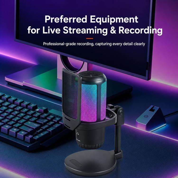APK005 AI Smart Noise Reduction Condenser Desktop Microphone(Black)