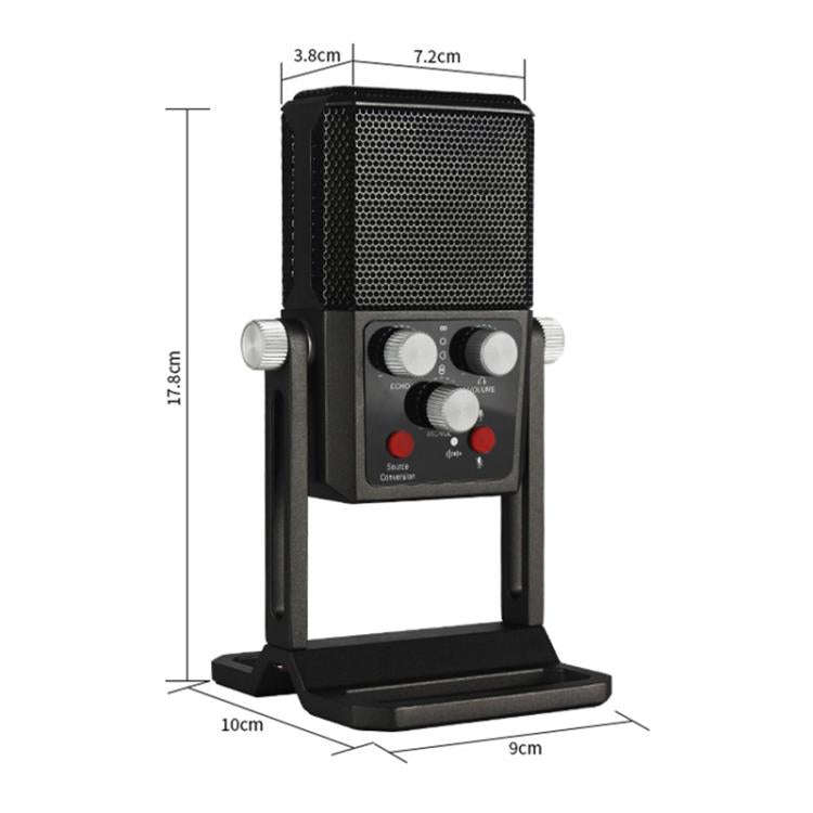 BM-959PL Multi-directional Switching ASMR Recording Condenser Microphone(Black)