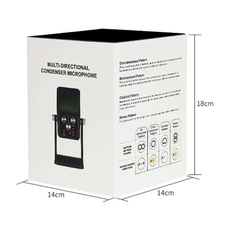 BM-959PL Multi-directional Switching ASMR Recording Condenser Microphone(Black)