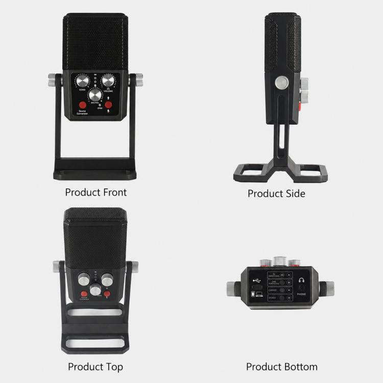 BM-959PL Multi-directional Switching ASMR Recording Condenser Microphone(Black)