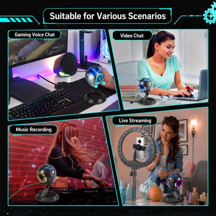 DJ-86 Cyberpunk-style Condenser Desktop Microphone